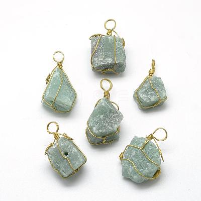 Natural Green Aventurine Pendants G-R435-17-1