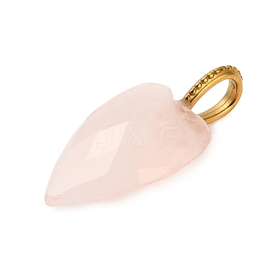 Natural Rose Quartz Pendants G-C290-01G-1
