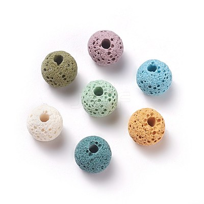 Unwaxed Natural Lava Rock Beads G-F325-8mm-A-1