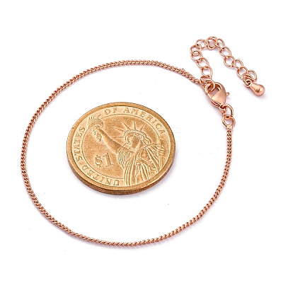 Adjustable Rack Plating Brass Curb Chain Bracelets for Women BJEW-G735-18RG-1