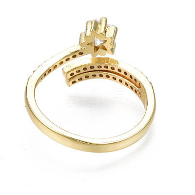 Exquisite Cubic Zirconia Star Cuff Ring RJEW-N035-056-NF-1