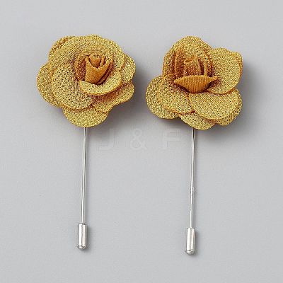 Flower Polyester Brooches JEWB-WH20006-01A-1