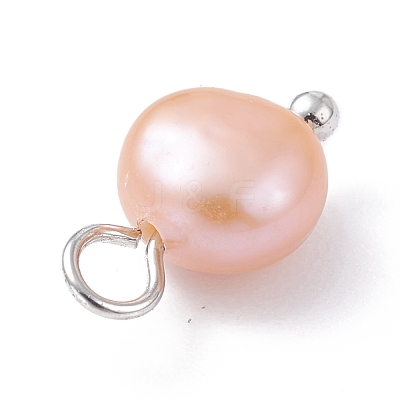 Natural Cultured Freshwater Pearl Charms PALLOY-JF01099-02-1