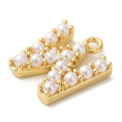 Plastic Imitation Pearl Pendants KK-P230-17G-W-1