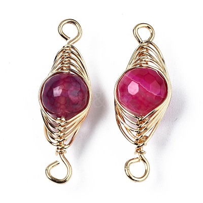 Natural Agate Link Connectors G-S359-321B-1