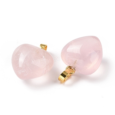 Natural Rose Quartz Pendants X-G-I311-A13-G-1