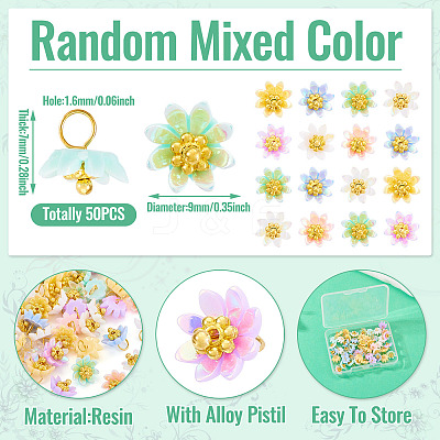 50Pcs Opaque Resin Charms PALLOY-TA00223-1