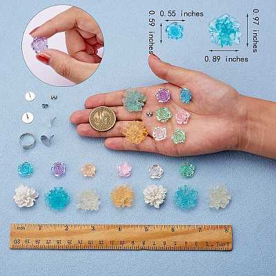 DIY Flower Earring & Finger Ring Making Kit DIY-SZ0008-46-1