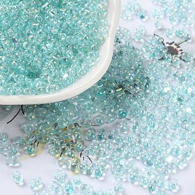 AB Color Plated Glass Seed Beads SEED-L011-06B-06-1