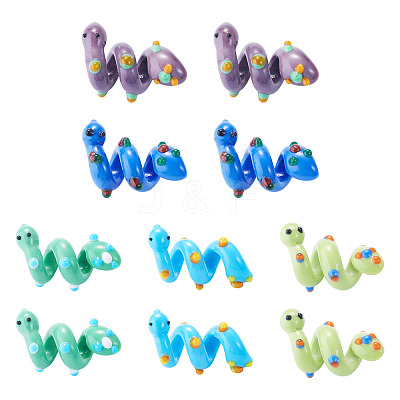 10Pcs 5 Colors Handmade Lampwork Enamel Beads LAMP-TA0002-48A-1