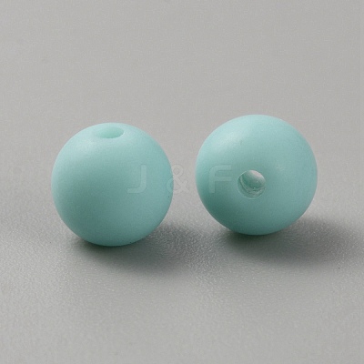 Acrylic Frosted Round Beads FACR-WH0001-06A-16-1
