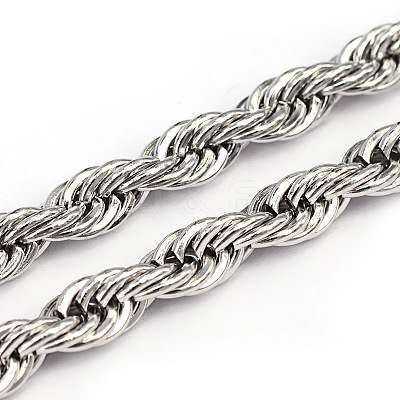 Tarnish Resistant 304 Stainless Steel Rope Chains CHS-O005-43B-1