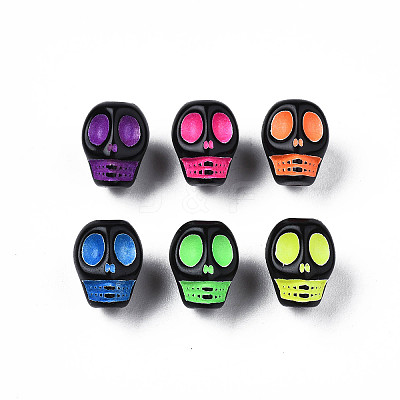 Opaque Black Acrylic Beads X-MACR-N012-15-1