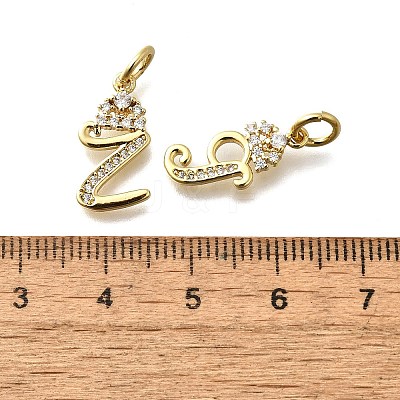 26Pcs Brass Micro Pave Cubic Zirconia Pendants KK-R218-07G-1
