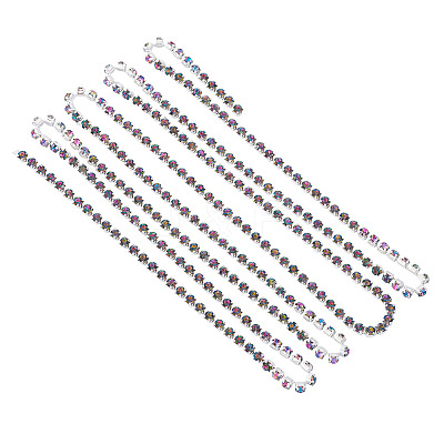 5Yards Alloy Glass Rhinestone Cup Chains AJEW-TA0002-63-1