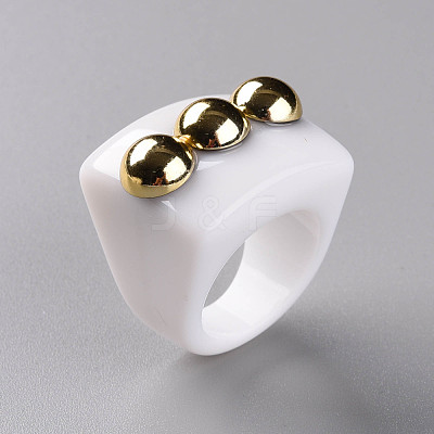 Opaque Acrylic Finger Rings X-RJEW-T010-11-1