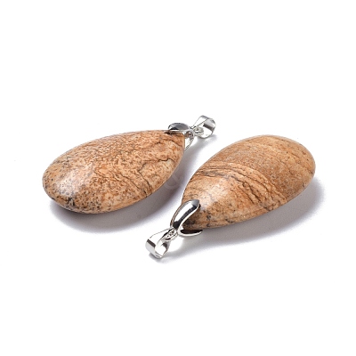 Natural Picture Jasper Pendants G-D084-01P-B13-1