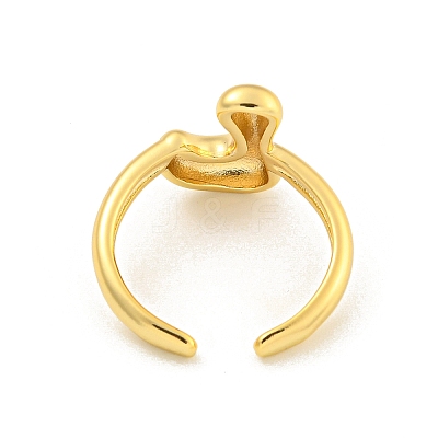 Brass Letter Open Cuff Rings for Women RJEW-G313-01L-G-1