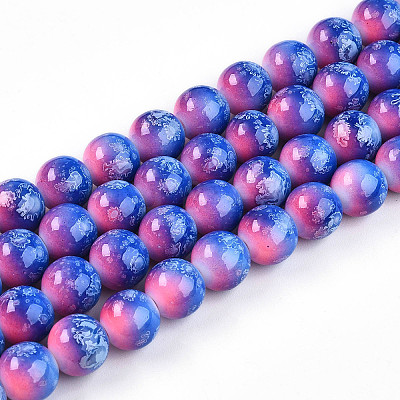 Baking Paint Glass Beads Strands DGLA-N008-10mm-02-1