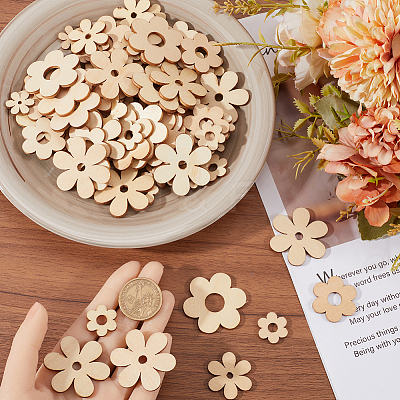 100Pcs Wooden Cabochons WOOD-SC0001-72-1
