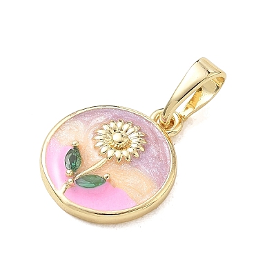 Brass Enamel Pendants KK-CBA3F25-10G-03-1