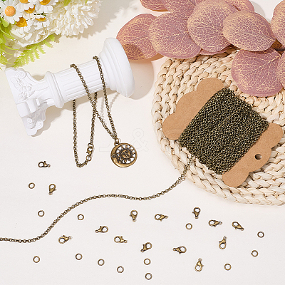 DIY Iron Chains Necklaces Making Kits DIY-SC0029-14A-1