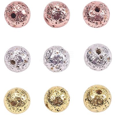 Electroplated Natural Lava Rock Beads G-PH0034-26-1