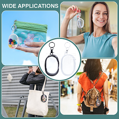 4Pcs 2 Colors Oval Transparent PVC Mini Cable Organizer Zipper Bags AJEW-PH0012-02-1