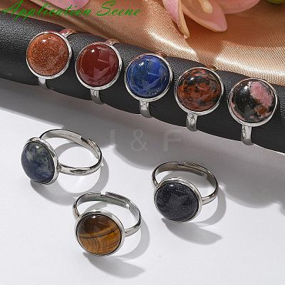 Tarnish Resistant 304 Stainless Steel Pad Ring Settings STAS-G173-19P-8mm-1