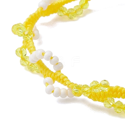 Glass Seed Beads Braided Beaded Bracelets for Women BJEW-MZ00215-05-1