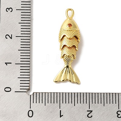 Brass Micro Pave Cubic Zirconia Pendants KK-C072-40G-1