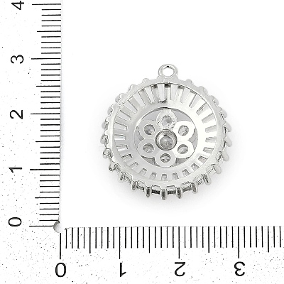 Brass Micro Pave Cubic Zirconia with Glass Pendants KK-Q026-15P-1