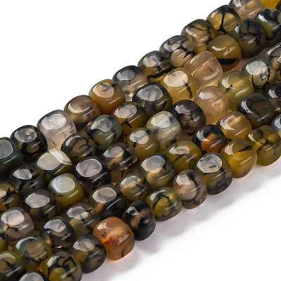 Natural Dragon Veins Agate Beads Strands G-G177-E11-01-1
