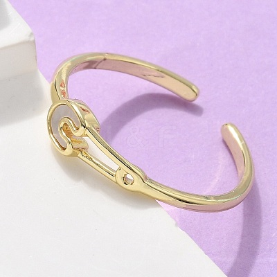 Brass Shell Cuff Rings for Women RJEW-C126-12G-1