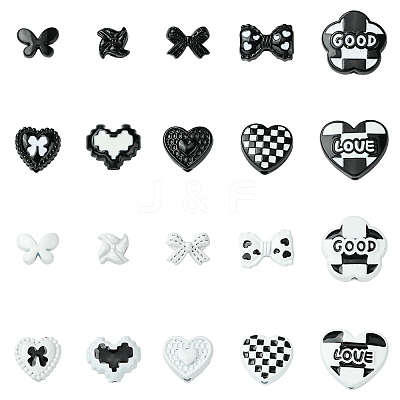 20Pcs 20 Styles Baking Paint Alloy Beads FIND-CJ0003-34-1