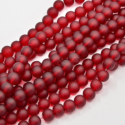 Baking Paint Transparent Glass Bead Strands GLAA-S031-8mm-14-1