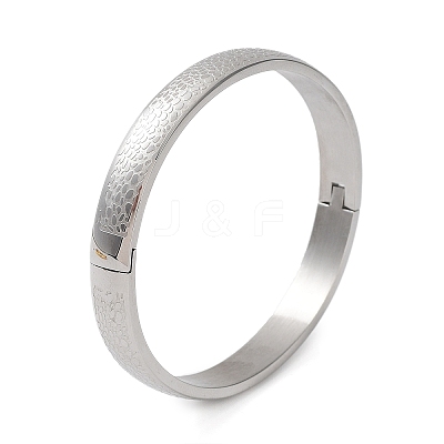 Non-Tarnish 304 Stainless Steel Textured Bangles BJEW-F464-13P-1
