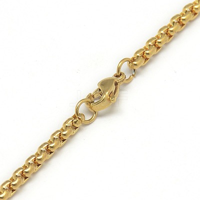 Trendy Men's 201 Stainless Steel Box Chain Necklaces NJEW-L043A-46G-1