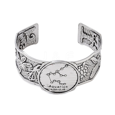 Constellation Alloy Open Cuff Bangles for Women Men BJEW-C064-01AS-02-1