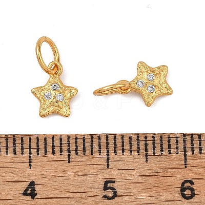 Brass Micro Pave Clear Cubic Zirconia Charms KK-F941-31B-G-1