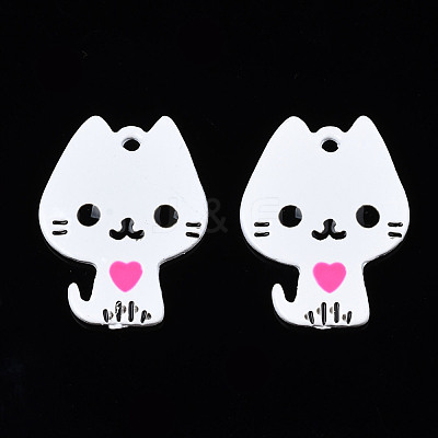 Rack Plating Alloy Enamel Spray Painted Pendants ENAM-T011-155A-1