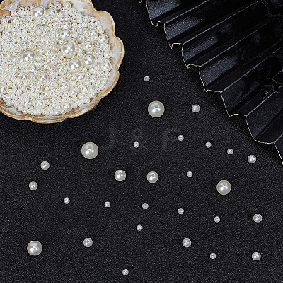 1573Pcs 5 Styles ABS Plastic Imitation Pearl Beads KY-PA0001-13A-1