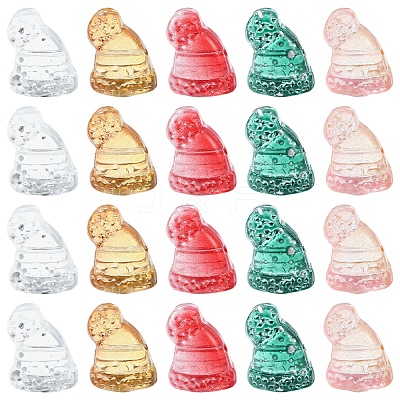 40Pcs Christmas Theme Transparent Glass Beads GLAA-FS0001-87B-1