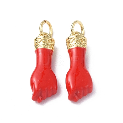 Eco-Friendly Rack Plating Brass Enamel Pendants KK-F845-36G-01-1
