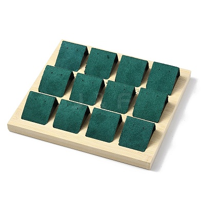 12-Slot Rectangle Wood Earring Display Stands LS-EDIS-R027-04G-1