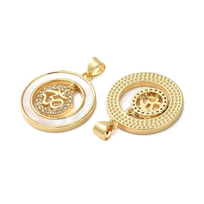 Brass Micro Pave Cubic Zirconia Pendants KK-U070-02C-G-1