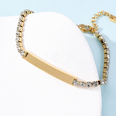 304 Stainless Steel Rhinestone Cup Chain Bracelets BJEW-G753-02G-03-1