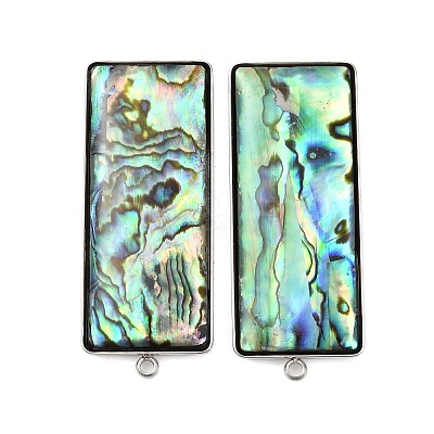 304 Stainless Steel Pave Natural Paua Shell Stud Earring Findings STAS-Z125-04P-1