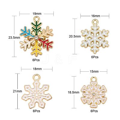 24Pcs 4 Style Alloy Enamel Pendants FIND-LS0001-10-NR-1