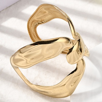 304 Stainless Steel Open Cuff Bangles for Women LS-BJEW-K264-03G-1